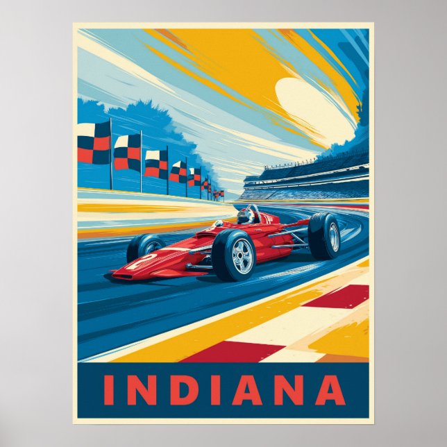 Affiche Course vintage Indiana (Devant)