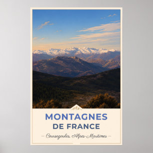 Affiche Coursegoules, France – Mountain Panorama