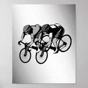 Affiche Courses à vélo Argent