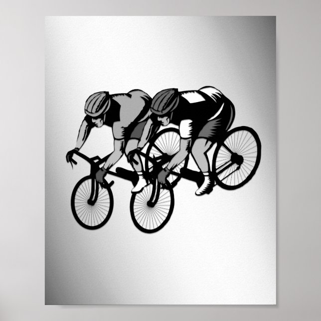 Affiche Courses à vélo Argent (Devant)