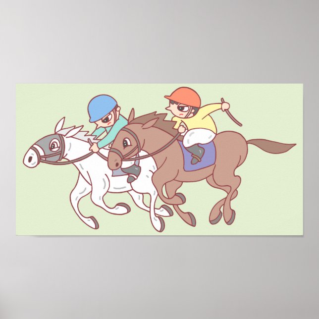 Affiche Courses de chevaux. (Devant)