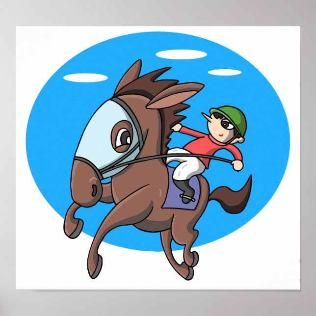 Affiche Courses de chevaux. (Devant)