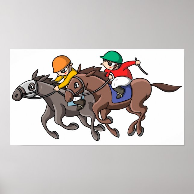 Affiche Courses de chevaux. (Devant)