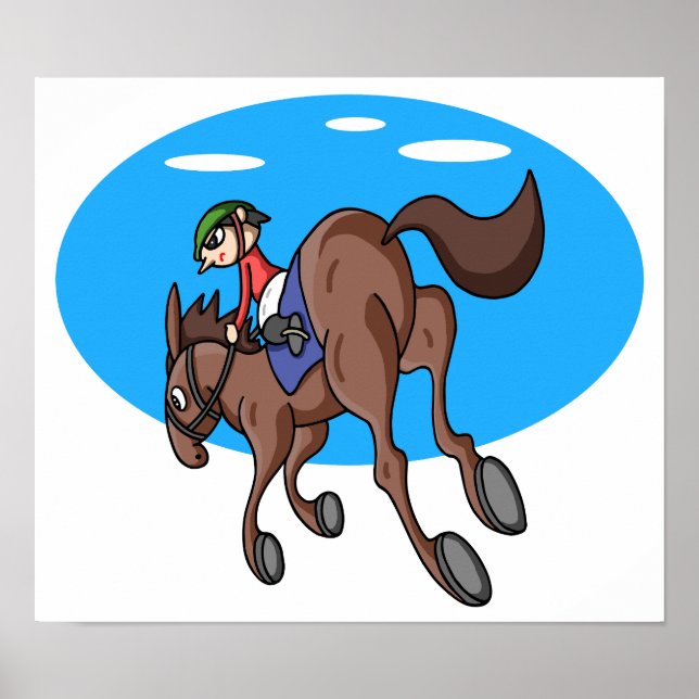 Affiche Courses de chevaux. (Devant)