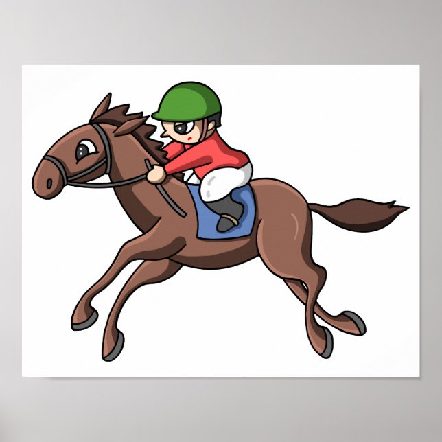 Affiche Courses de chevaux. (Devant)