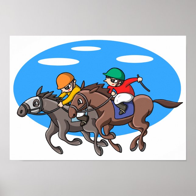 Affiche Courses de chevaux. (Devant)
