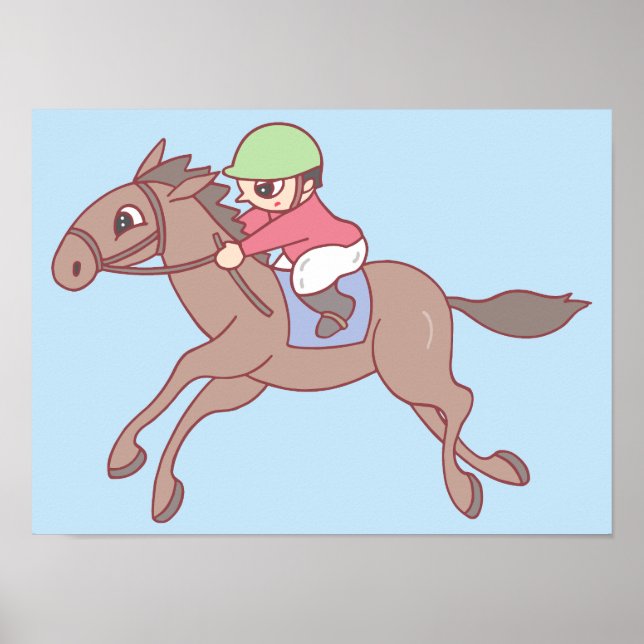 Affiche Courses de chevaux. (Devant)