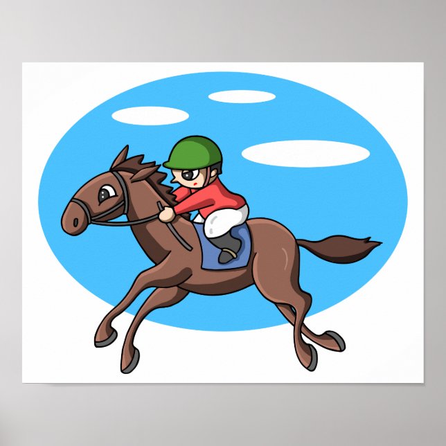 Affiche Courses de chevaux. (Devant)