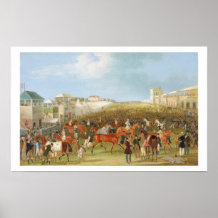 Affiche Courses d'Epsom : La course au-dessus de (huile
