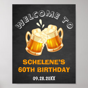 Affiche Courses et bières Surprise 60e anniversaire Bienve