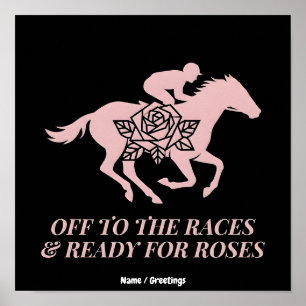 Affiche Courses et Roses - Course Hippique