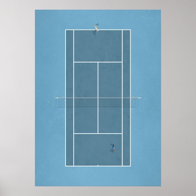 Affiche Court de tennis illustré ci-dessus (Devant)