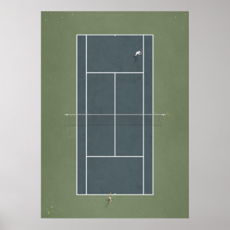 Affiche Court de tennis illustré ci-dessus