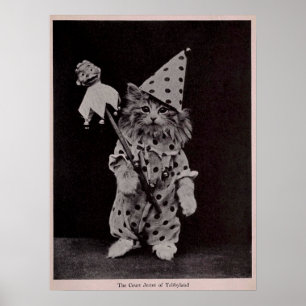Affiche Court Jester de Tabblyland Chat photo Vintage