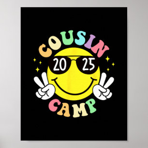 Affiche Cousin Camp 2025 Camping Feu de camp Vacances d'ét