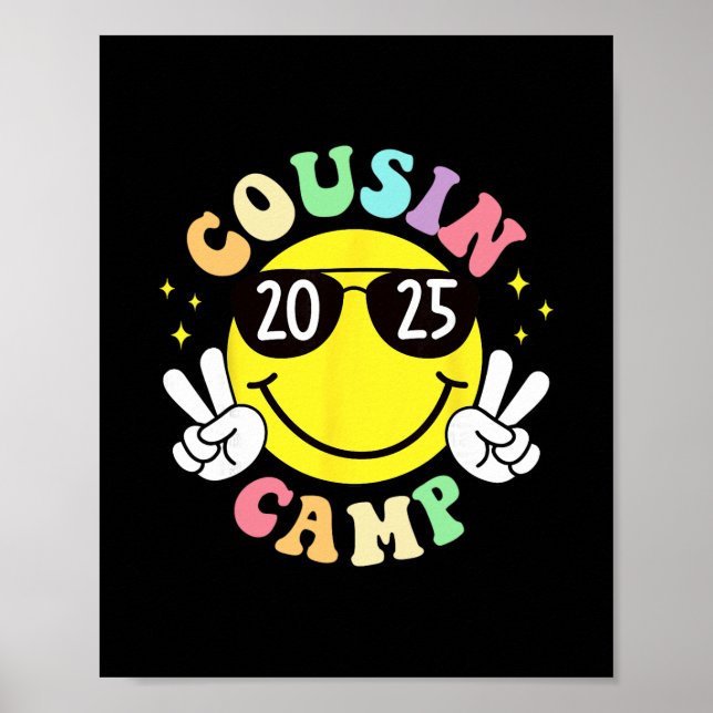 Affiche Cousin Camp 2025 Camping Feu de camp Vacances d'ét (Devant)
