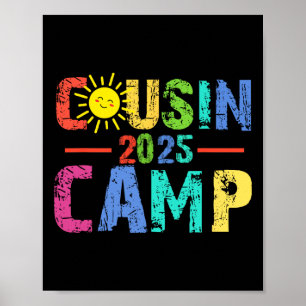 Affiche Cousin Camp 2025 Camping Feu de camp Vacances d'ét