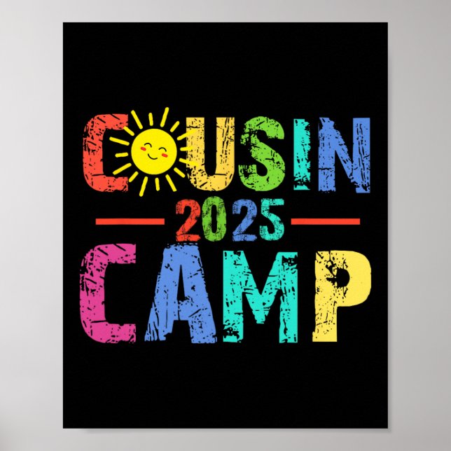Affiche Cousin Camp 2025 Camping Feu de camp Vacances d'ét (Devant)