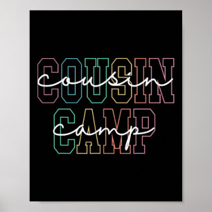 Affiche Cousin Camp 2025 Camping Feu de camp Vacances d'ét