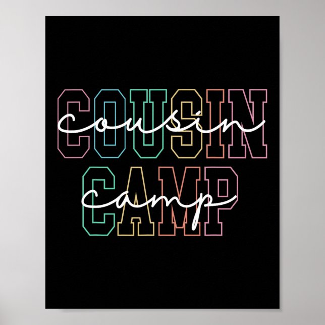 Affiche Cousin Camp 2025 Camping Feu de camp Vacances d'ét (Devant)