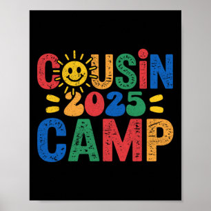Affiche Cousin Camp 2025 Camping Feu de camp Vacances d'ét