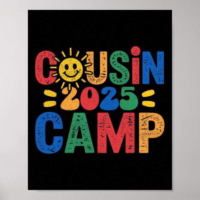 Affiche Cousin Camp 2025 Camping Feu de camp Vacances d'ét (Devant)