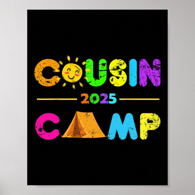 Affiche Cousin Camp 2025 Camping Vacances d'été 2025 Fami (Devant)