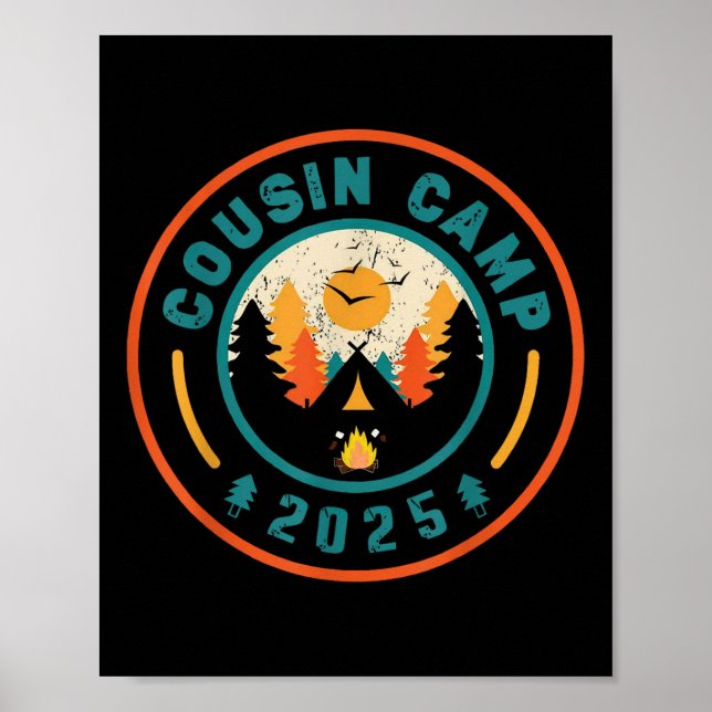 Affiche Cousin Camp 2025 Équipe de Camping Feu de Camp d'É (Devant)