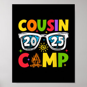 Affiche Cousin Camp 2025 Vacances familiales Camping d'été