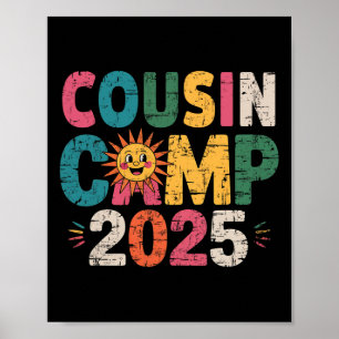 Affiche Cousin Camp 2025 Vacances familiales Camping d'été
