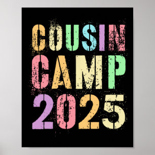 Affiche Cousin Camp 2025 Vacances familiales Camping d'été