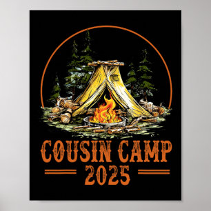 Affiche Cousin Camp 2025 Vacances familiales Camping d'été
