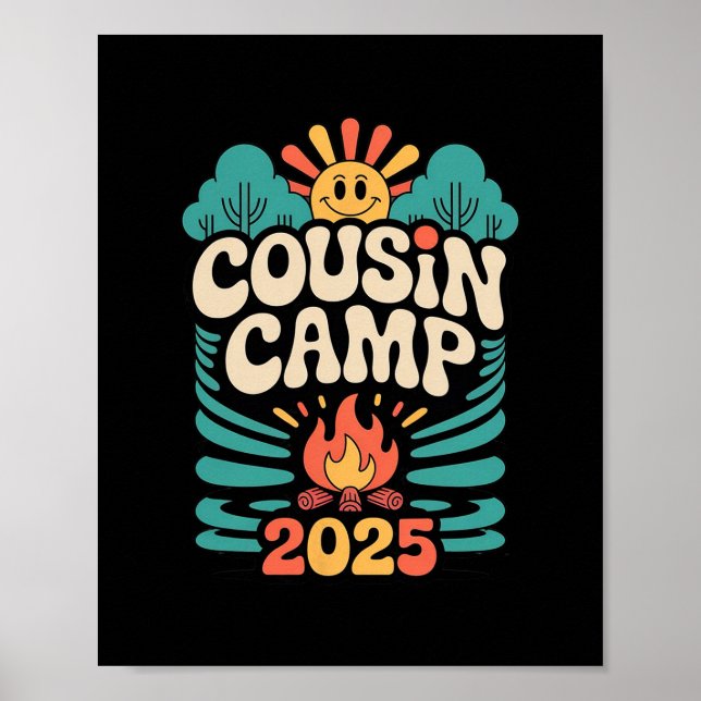 Affiche Cousin Camp 2025 Voyage de vacances d'été Correspo (Devant)