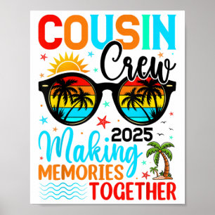 Affiche Cousin Crew 2025 Summer Vacation Beach Voyage en f