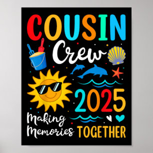 Affiche Cousin Crew 2025 Summer Vacation Beach Voyage en f