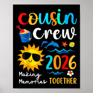 Affiche Cousin Crew 2026 Faire des souvenirs Famille d'été