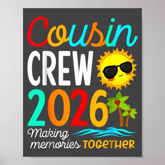 Affiche Cousin Crew 2026 Summer Vacation Beach Family Trip (Devant)