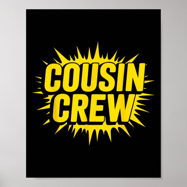 Affiche Cousin Crew Chemise Adultes Enfants Correspondant  (Devant)