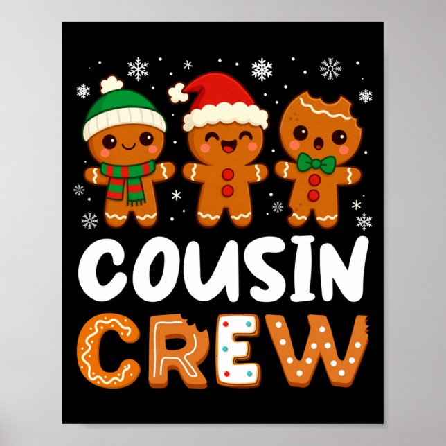 Affiche Cousin Crew Christmas 2025 Cookie Kids Boy Girl Fa (Devant)