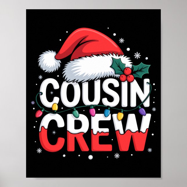 Affiche Cousin Crew Christmas Reindeer Antlers Hat Lights  (Devant)