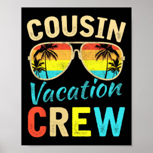 Affiche Cousin Crew Famille Vacances Été Plage de vacances