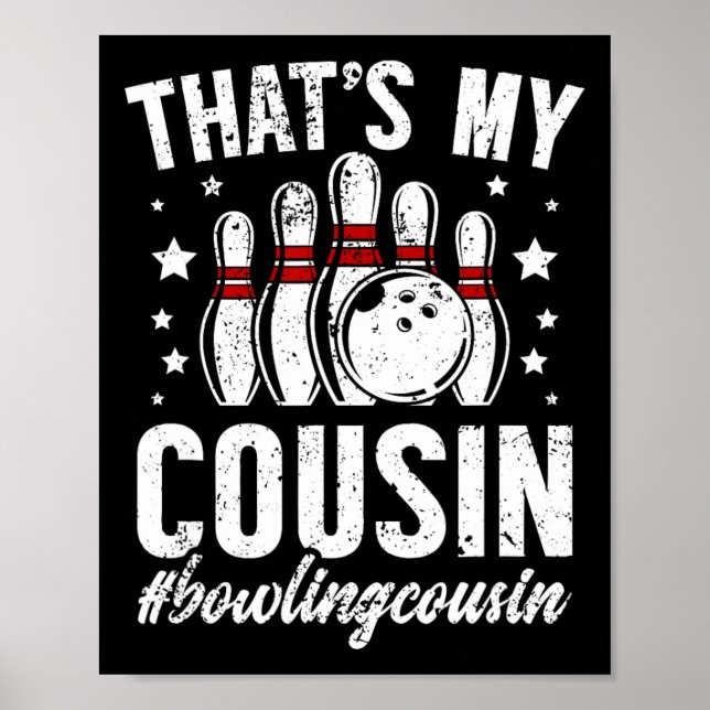 Affiche Cousin De Bowling De Bowler Bowling Cousin - Noir (Devant)