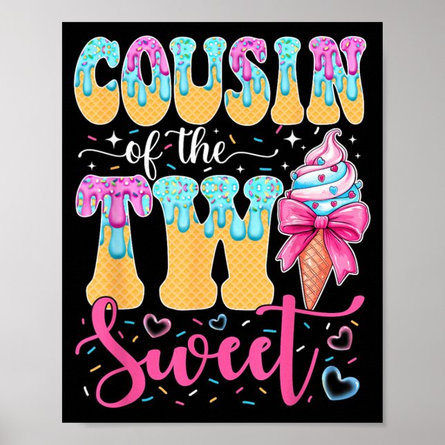 Affiche Cousin de la glace d'anniversaire des deux mignonn (Devant)