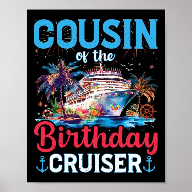 Affiche Cousin De L'Anniversaire Cruiser Funny Cruise Birt (Devant)