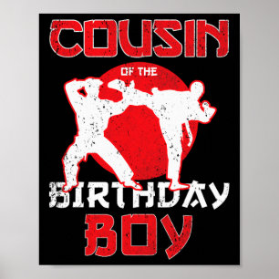 Affiche Cousin De L'Anniversaire Karate Taekwondo Boy Mart