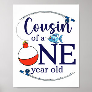 Affiche Cousin du grand pêcheur garçon premier anniversair