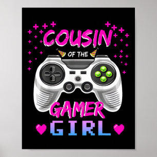 Affiche Cousin Du Jeu Vidéo Gamer Girl Anniversaire