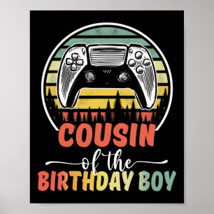 Affiche Cousin Du Joueur Vidéo Enfant Anniversaire Corresp