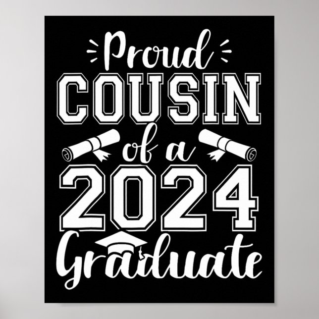 Affiche Cousin D'Un Cl De 2024 Gradué Diplômé Supérieur (Devant)