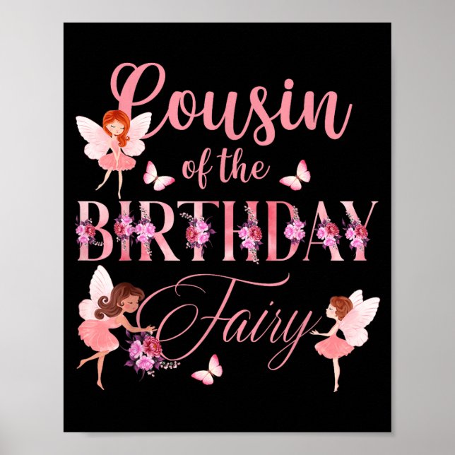 Affiche Cousin Of The Birthday Fairy First Birthday Family (Devant)
